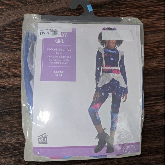 NEW Galaxy Girl Outer Space Alien Halloween Costumes Girls Size L 12-14 - Picture 2 of 3